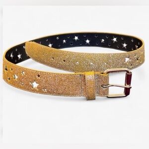 GOLD GLITTERY BELT STAR CUT OUTS Motif by Absolutely Fresh Prestige SZ MED 40”